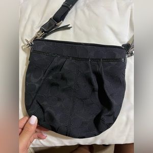 Black coach long shoulder strap crossbody bag